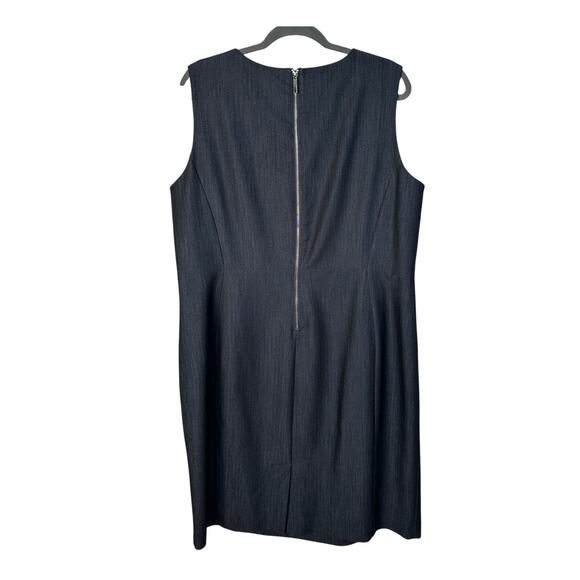 Calvin Klein 18W Plus-Size Denim Sheath Dress Stretchy Jean Bodycon Sleeveless - Picture 4 of 9
